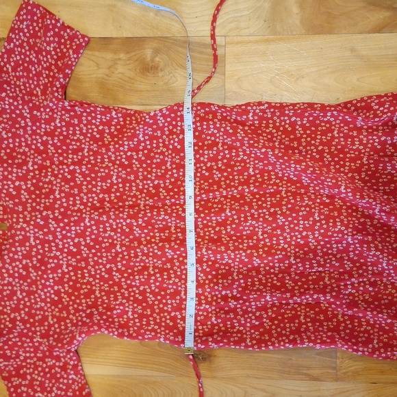 Reformation Saskia Red Ditsy Floral Maxi Dress Size Small Made In California - Picture 7 of 12